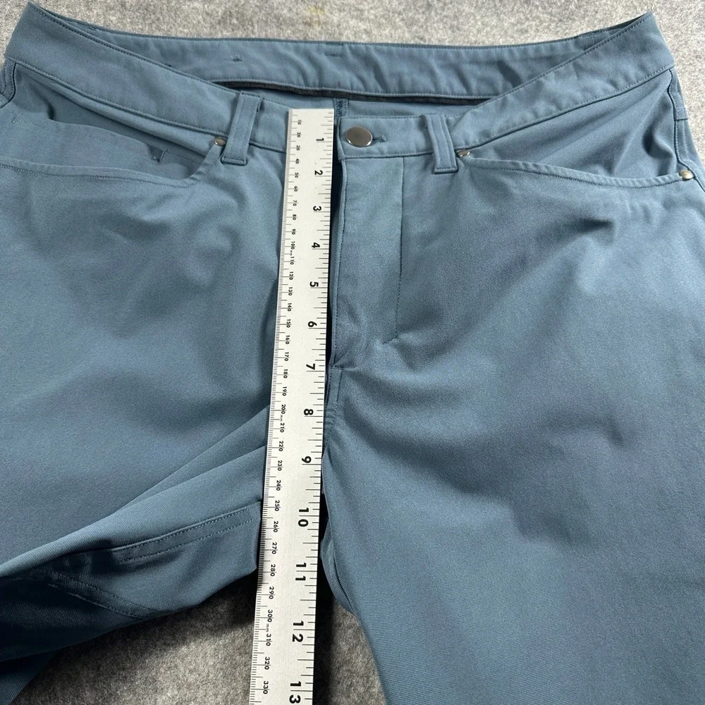 Lululemon ABC Pant Men 32 Iron Blue Slim Fit Warpstreme Tapered 5-Pocket Casual